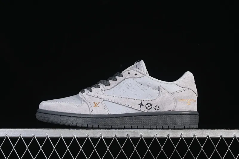 All categories Air Jordan Jordan series basketball shoes Air Jordan 1 Low High-end customized low-top sneakers Travis Scott x Fragment Design x Air Jordan 1 Low OG SP AJ1 Joe 1 joint gray pig eight embossed low-top cultural casual sneakers DZ5899-040